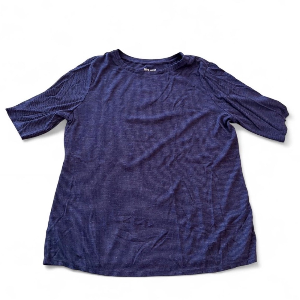 Nine West Deep Blue Short Sleeve Tee